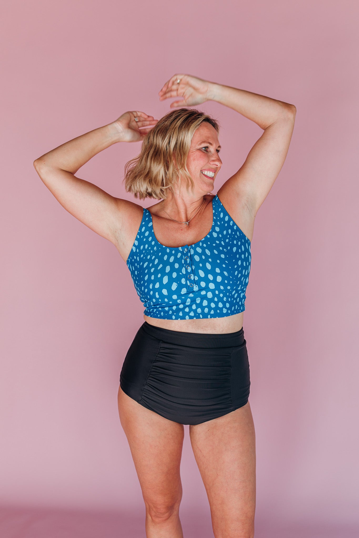 Ruched High Waisted Bottoms Black