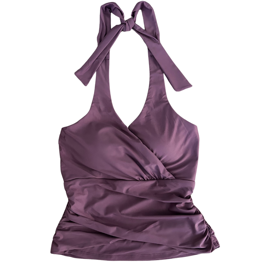 Criss-Cross Halter Top Grape