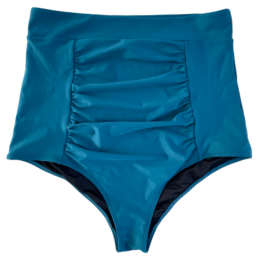 Ruched High Waisted Bottoms Peacock