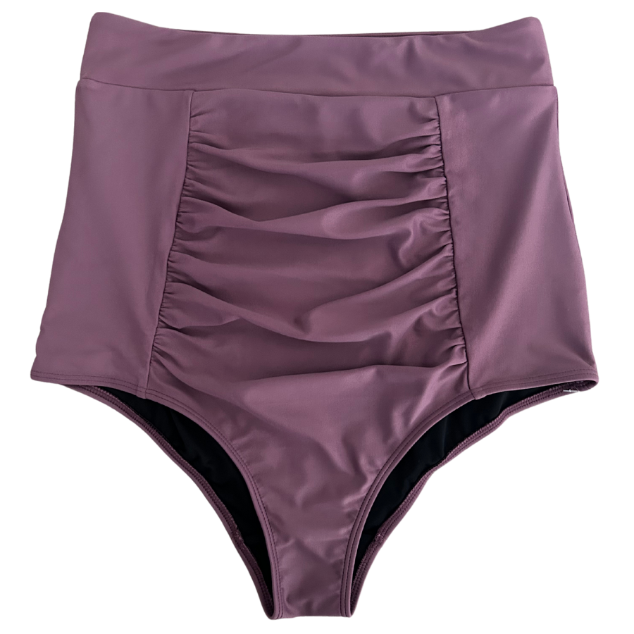 Ruched High Waisted Bottoms Grape