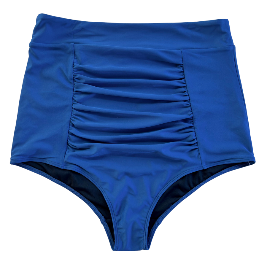 Ruched High Waisted Bottoms French Navy