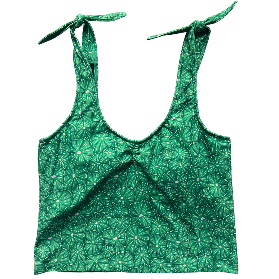 Shoulder Tie Top Swirlflower