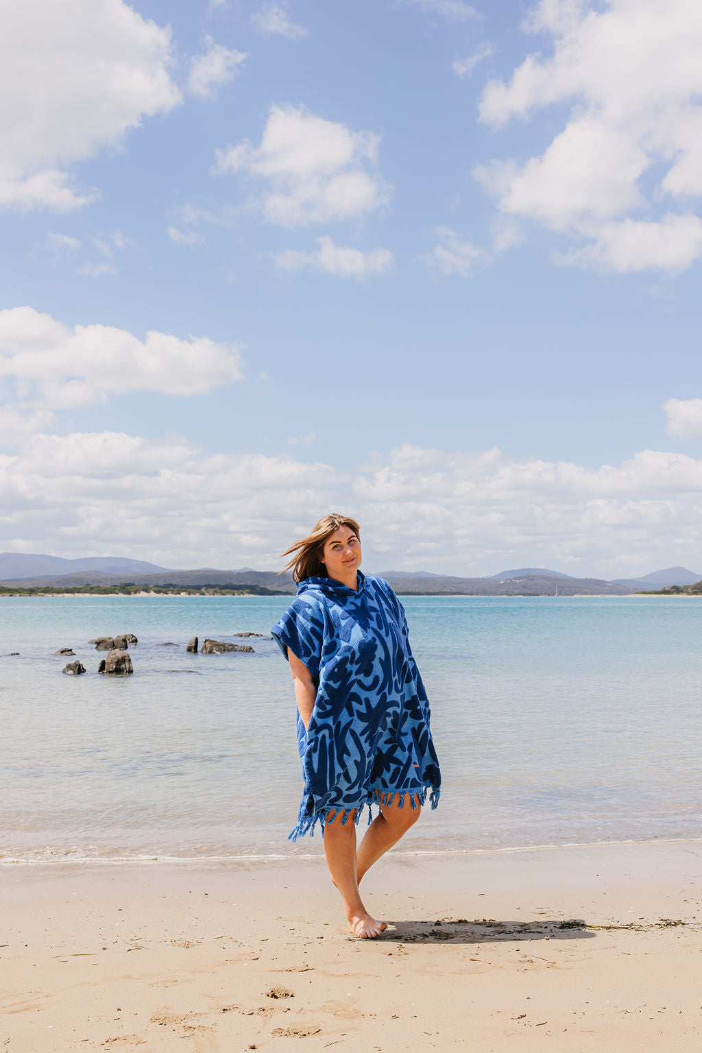 Last Pieces - Hooded Towel Summer in Blue