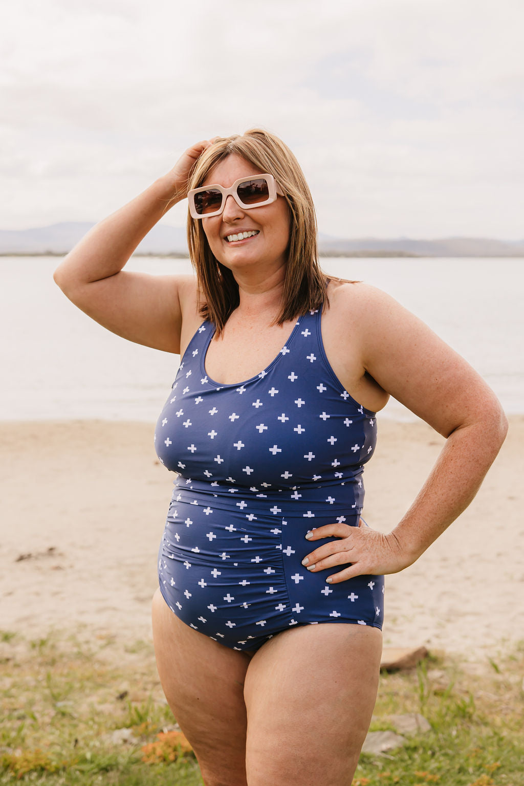 Last Pieces - Ruched High Waisted Bottoms Navy Plus
