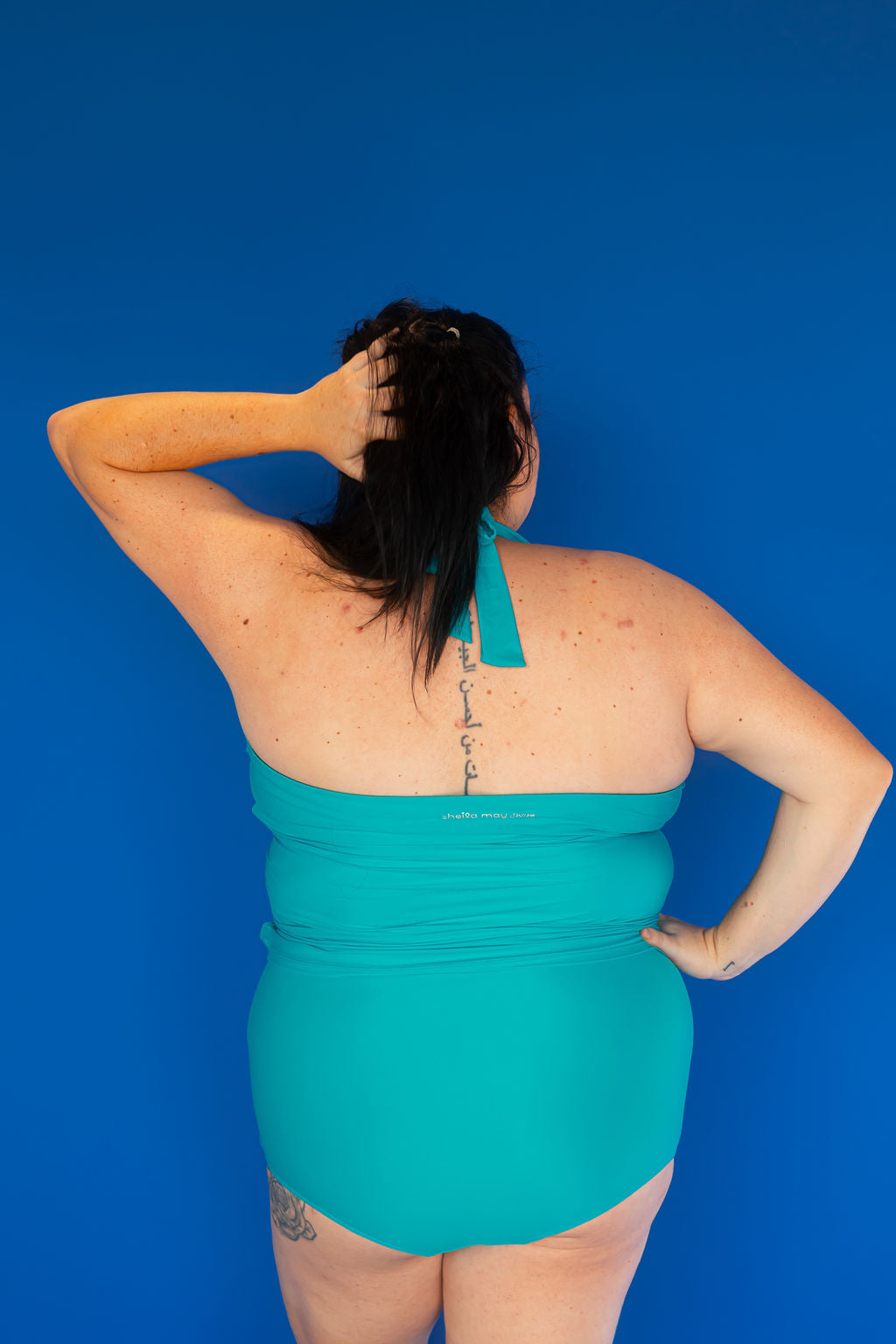 Criss-Cross Halter Top Teal