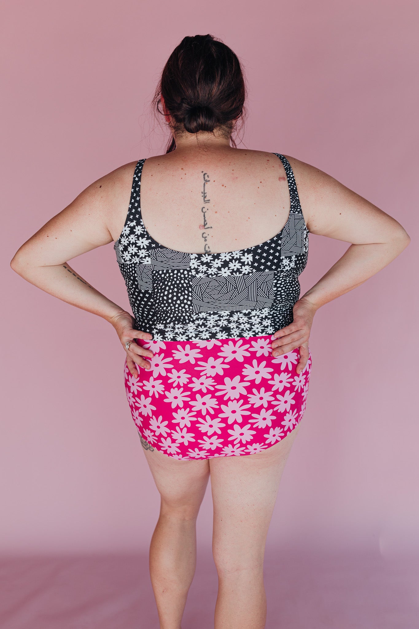 Ruched High Waisted Bottoms Raspberry Blooms