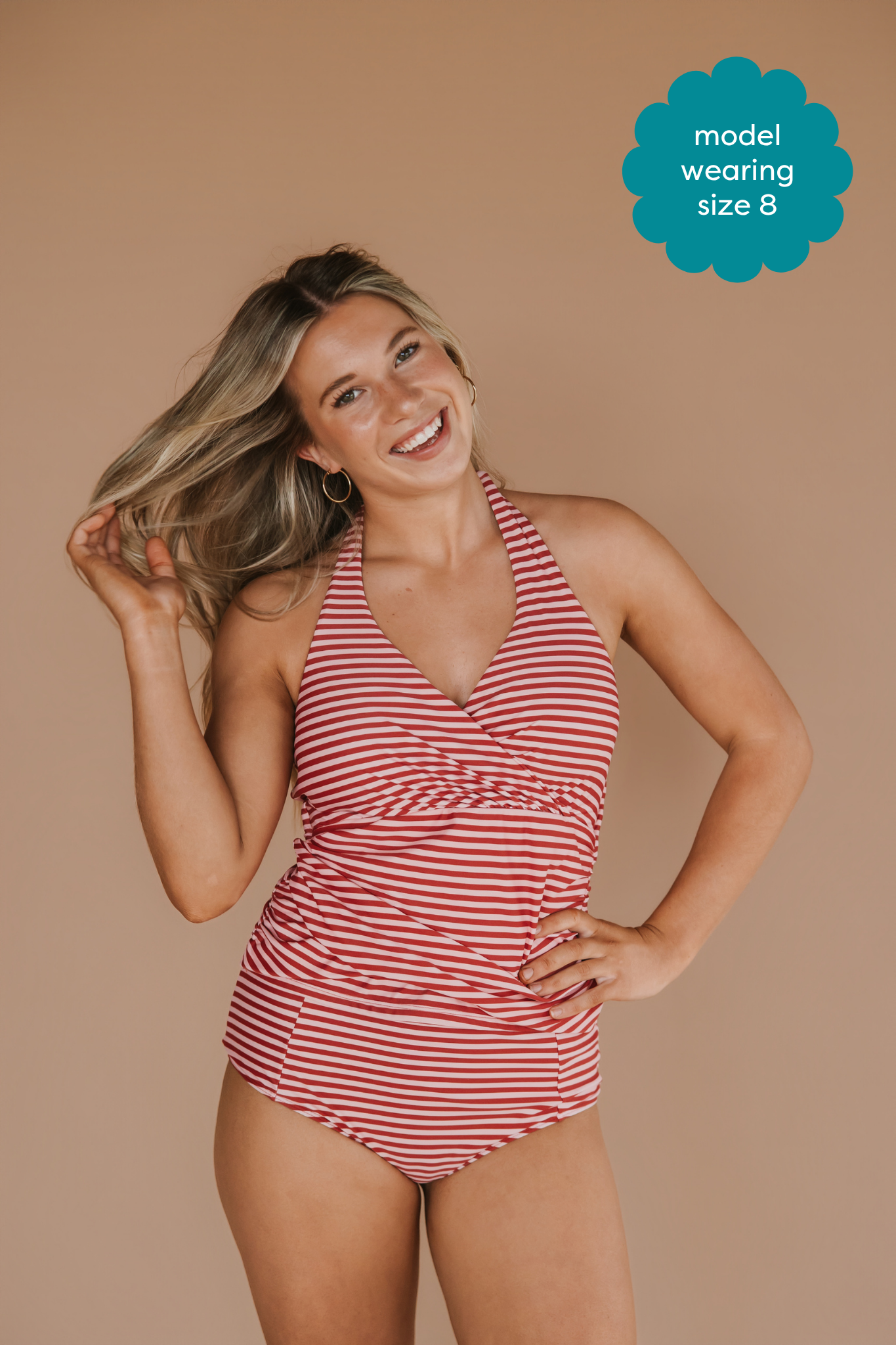 Pre-Order: Criss-Cross Halter Top Candy Stripe