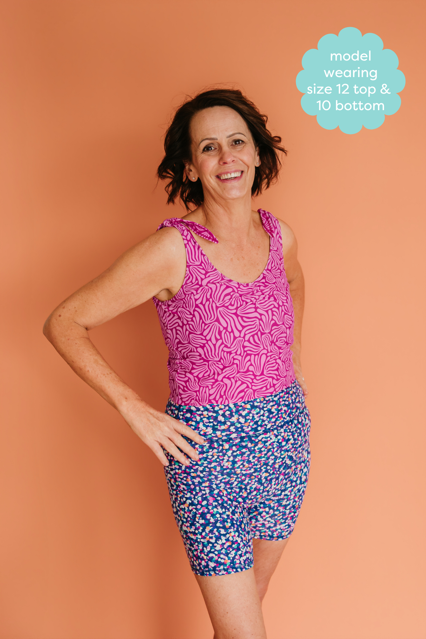 Shoulder Tie Top Raspberry Ripple