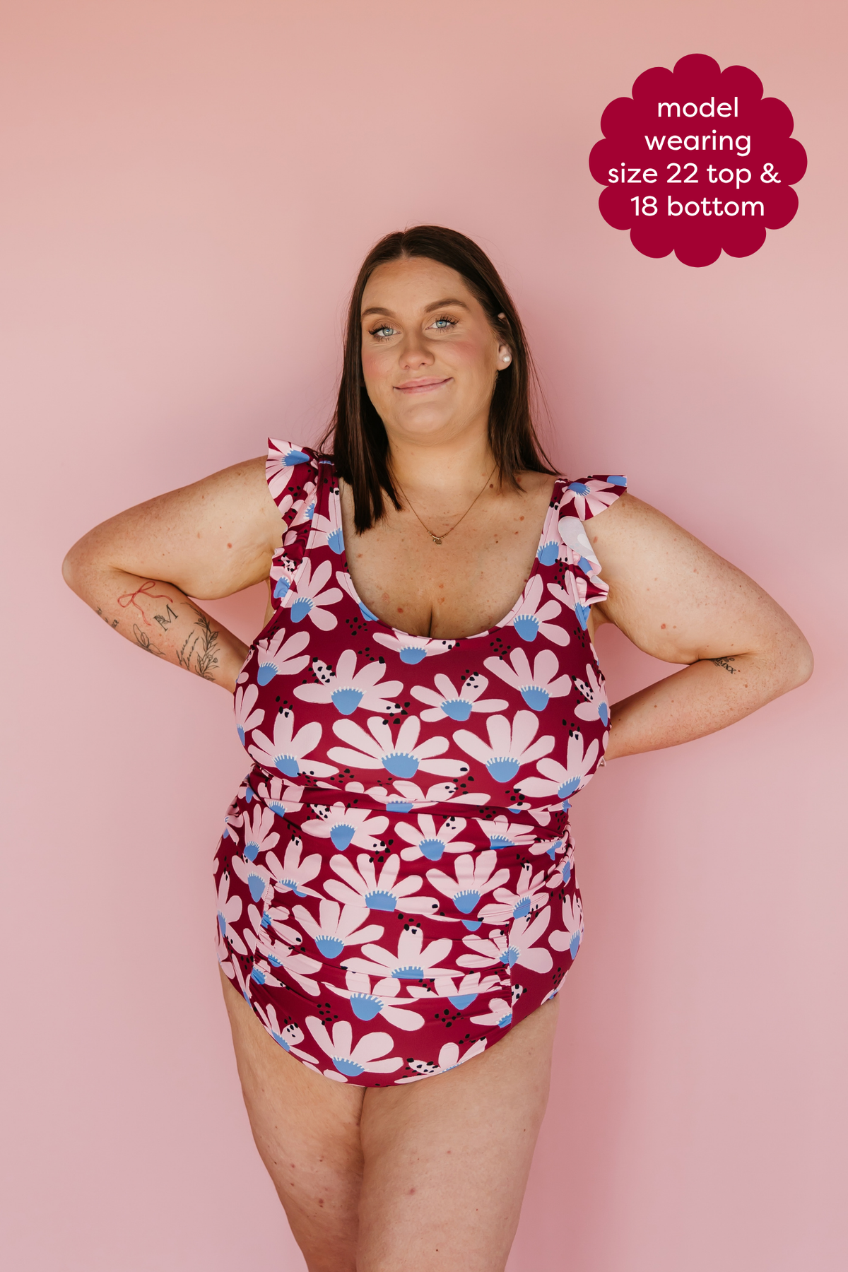 Pre-Order: Frill Shoulder Tank Coneflower