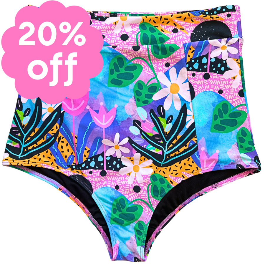 High Waisted Bottoms Fantasy Garden