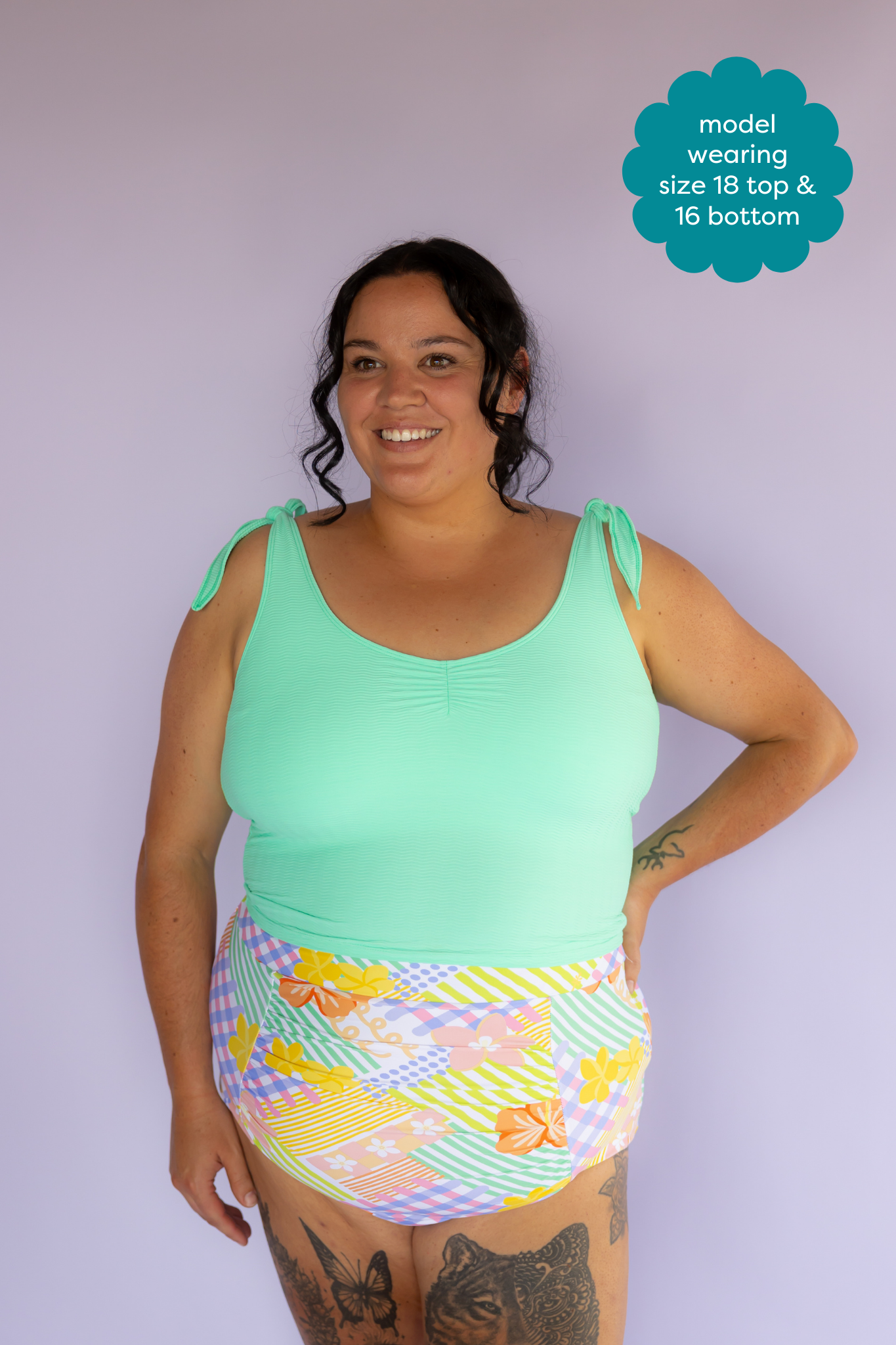 Shoulder Tie Top Seafoam (Textured Fabric)