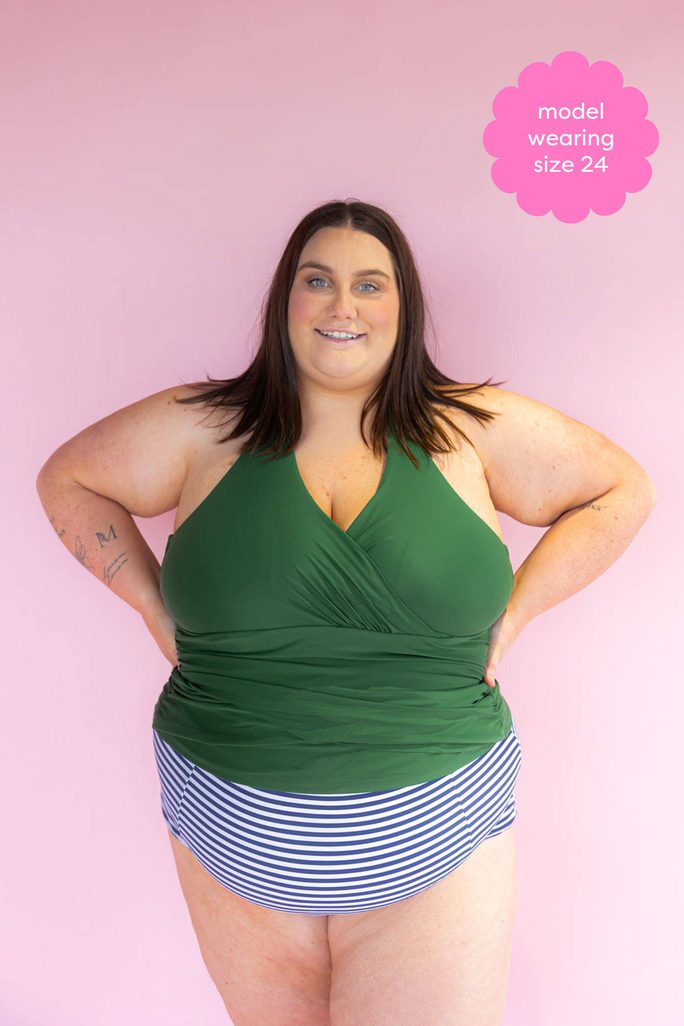 Criss-Cross Halter Top Forest