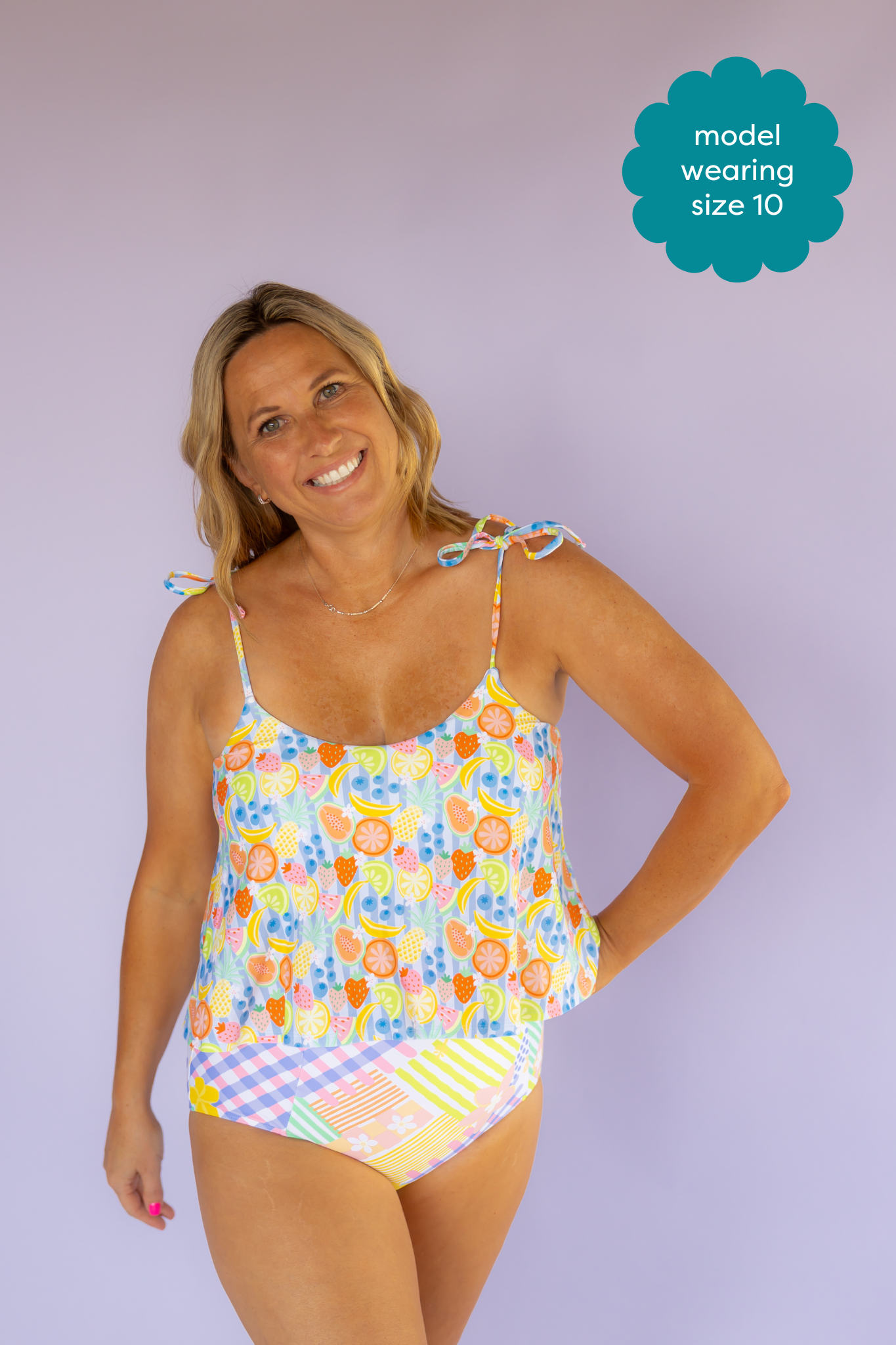 High Waisted Bottoms Tropical Patch