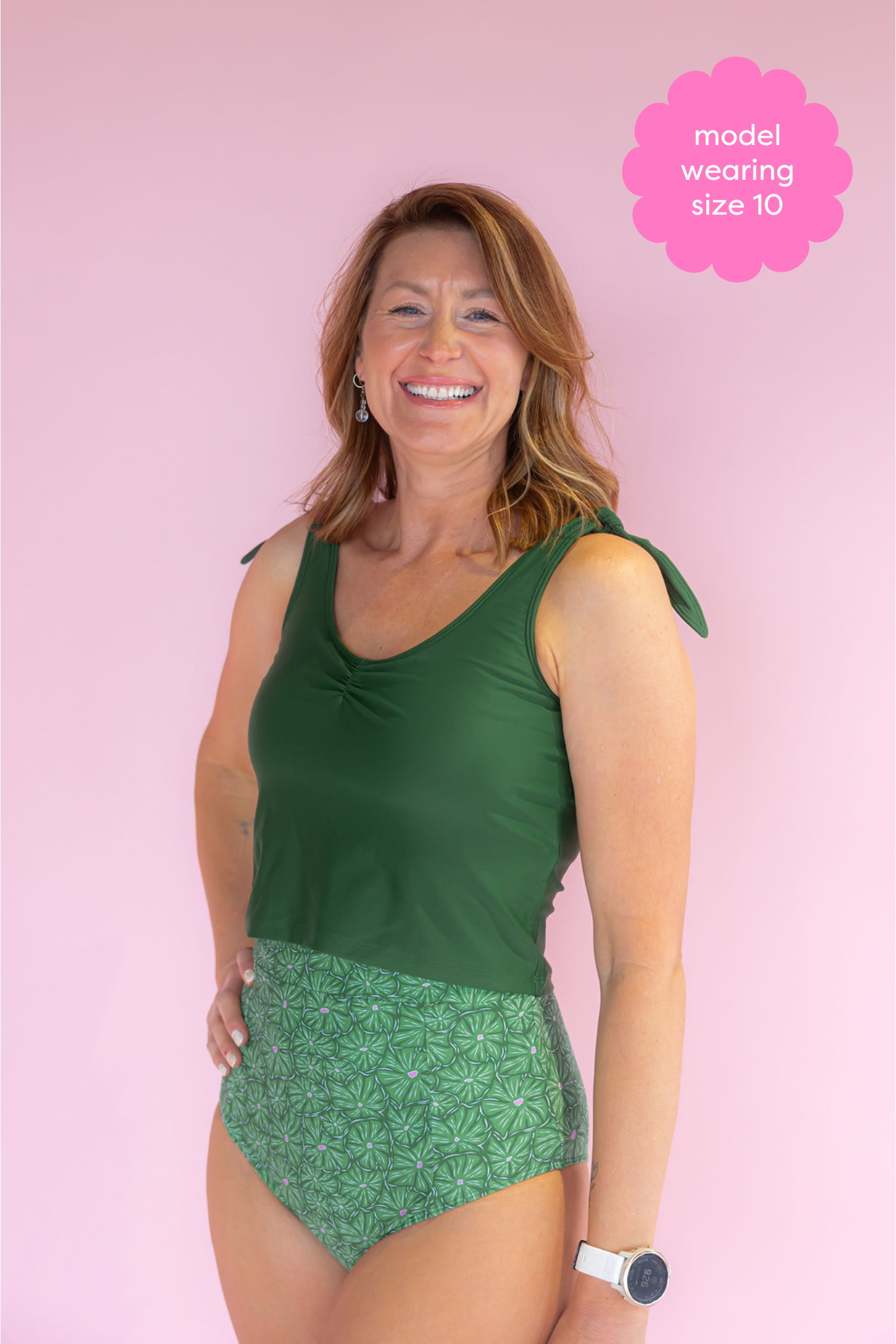 Shoulder Tie Top Forest