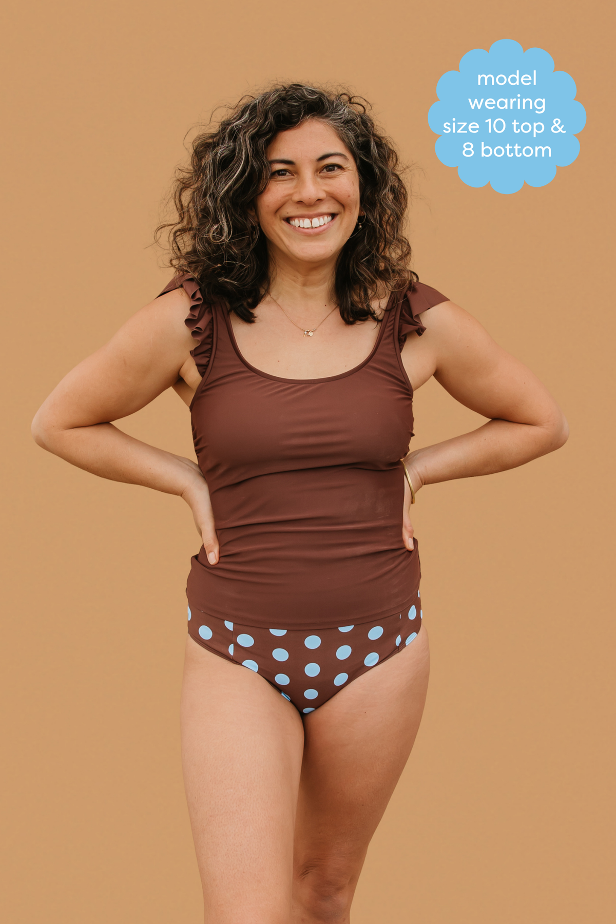 PRE-ORDER: Frill Shoulder Tank Chestnut