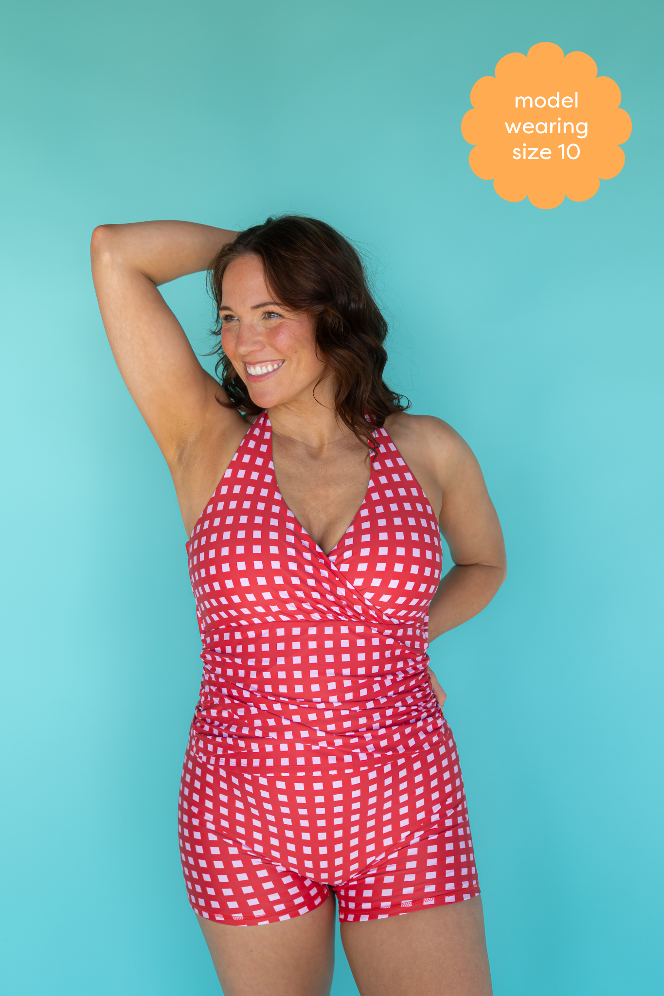 Criss-Cross Halter Top Watermelon Check