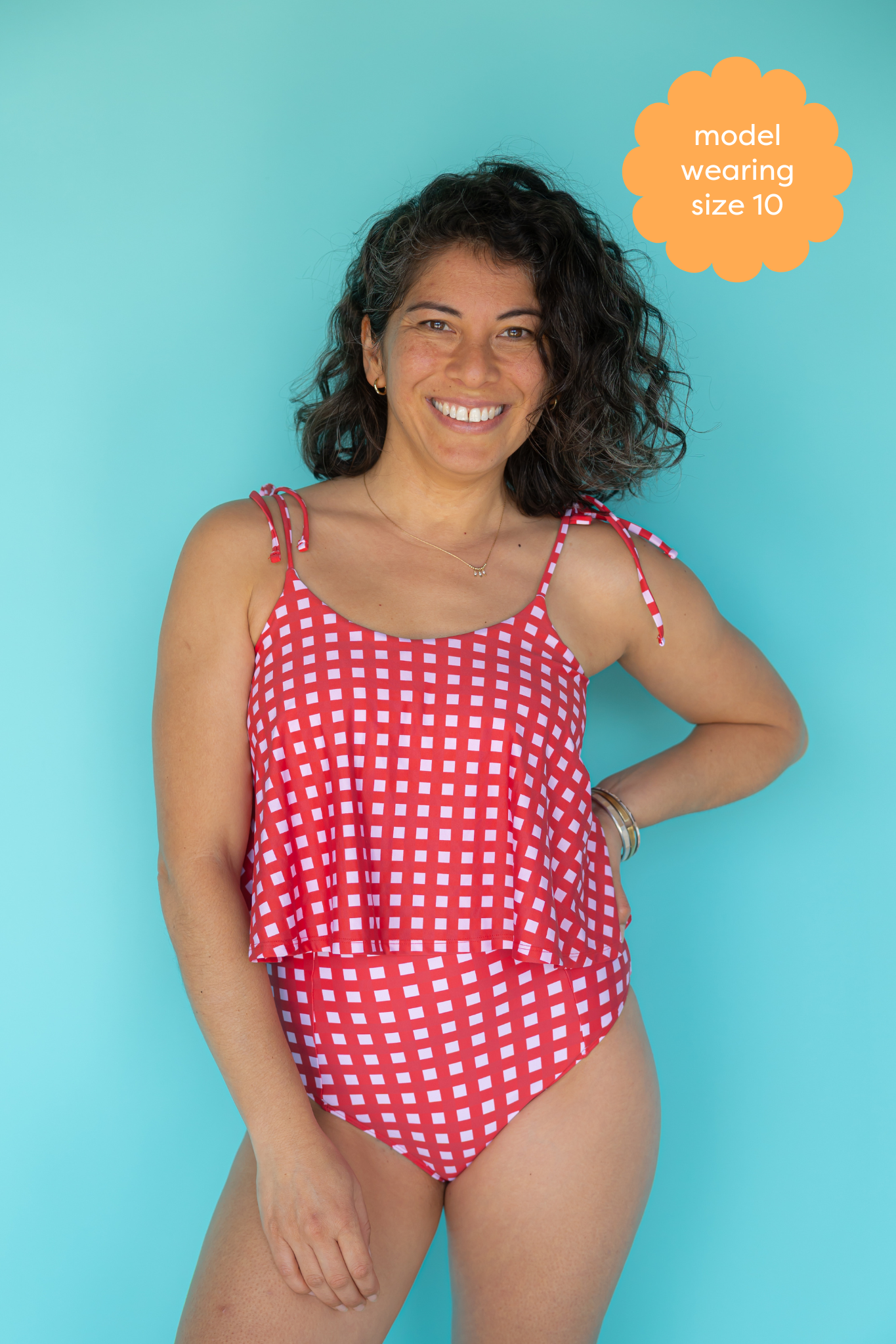 High Cut Bottoms Watermelon Check