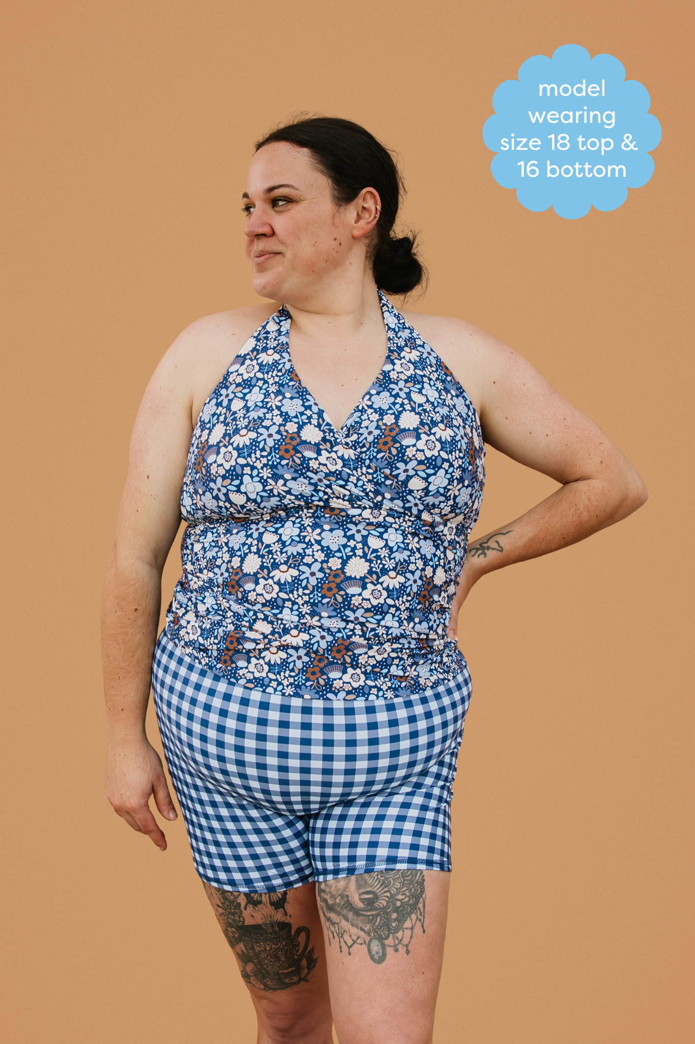 PRE-ORDER: Criss-Cross Halter Top Indigo Posy