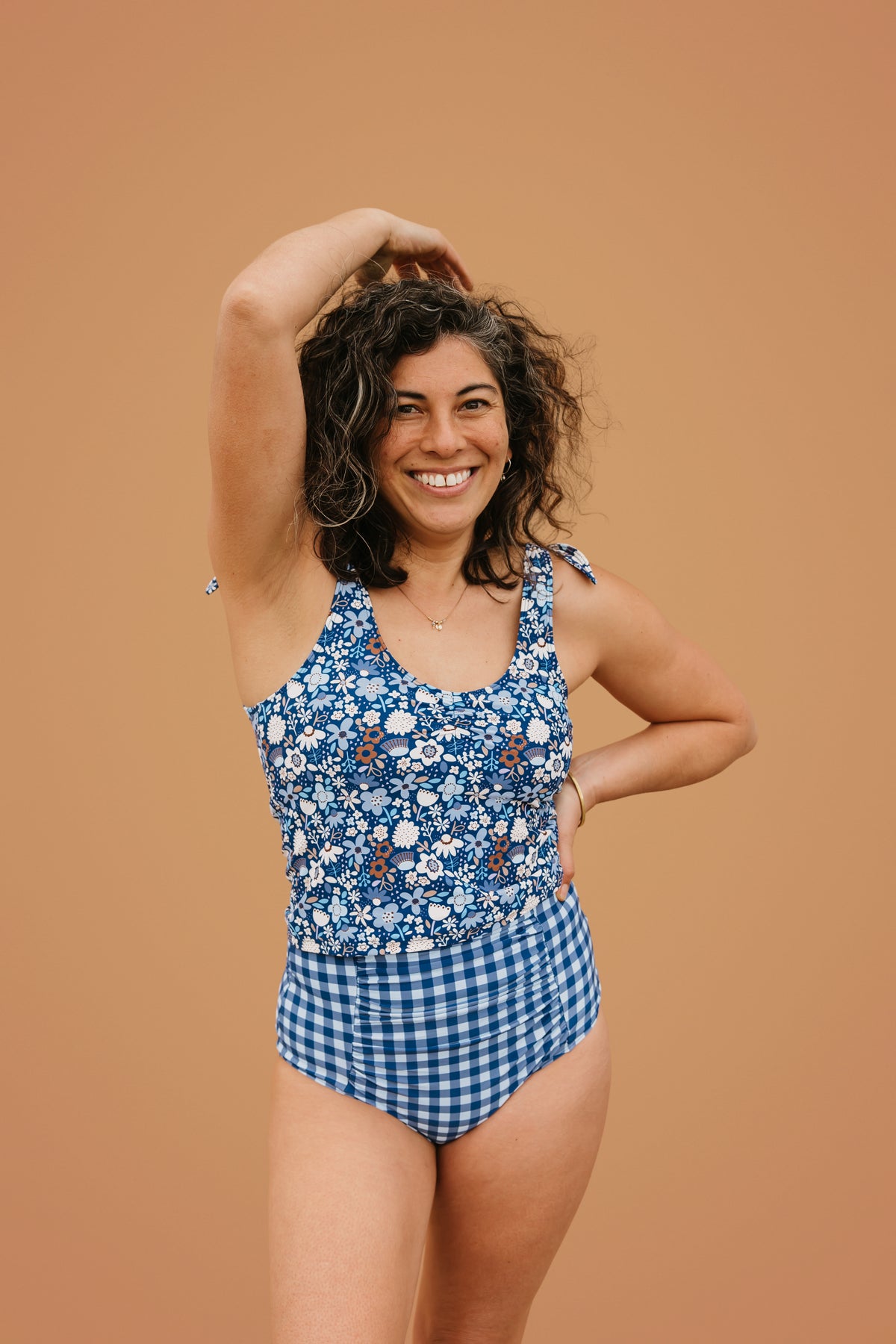 PRE-ORDER: Shoulder Tie Top Indigo Posy