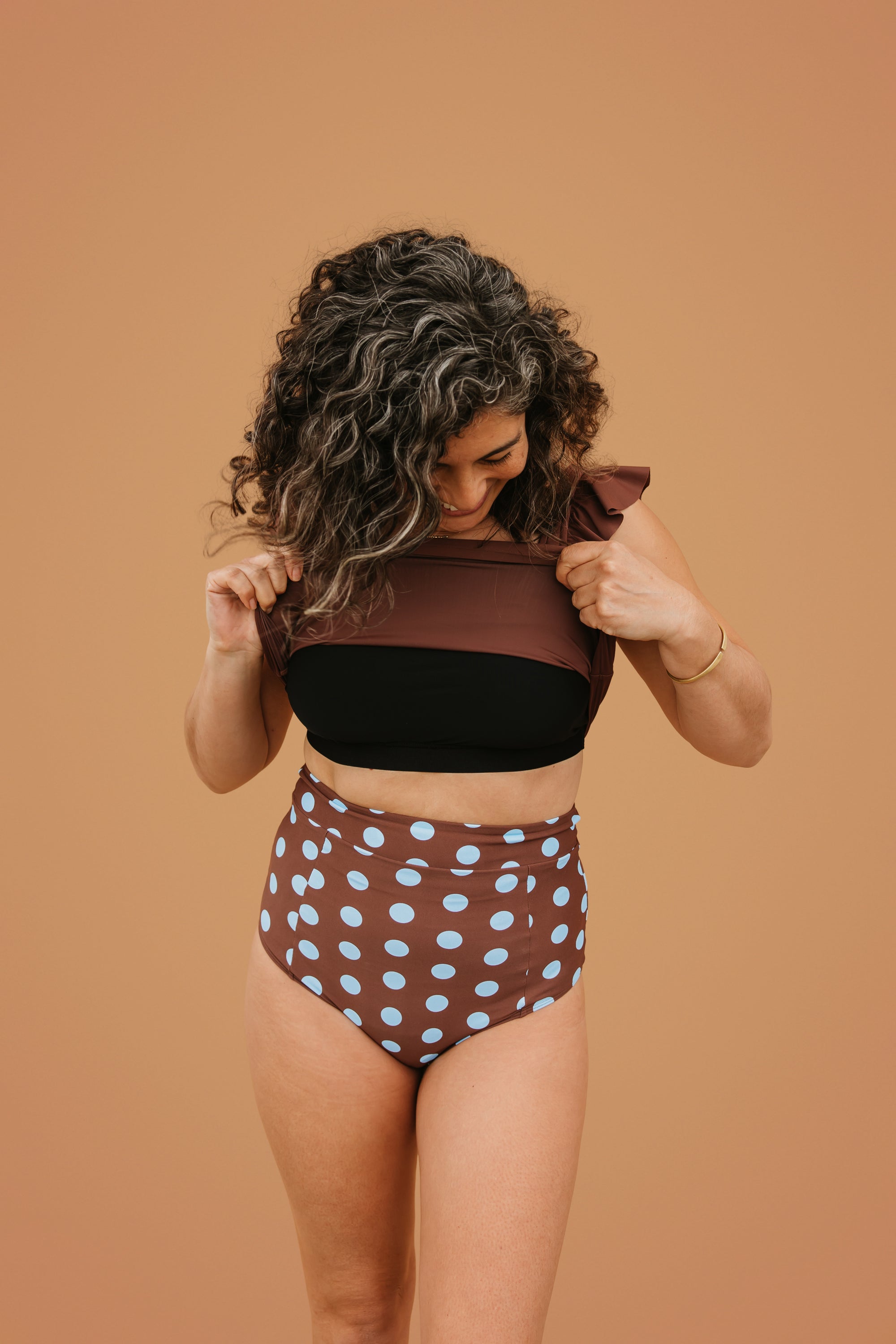 PRE-ORDER: Frill Shoulder Tank Chestnut
