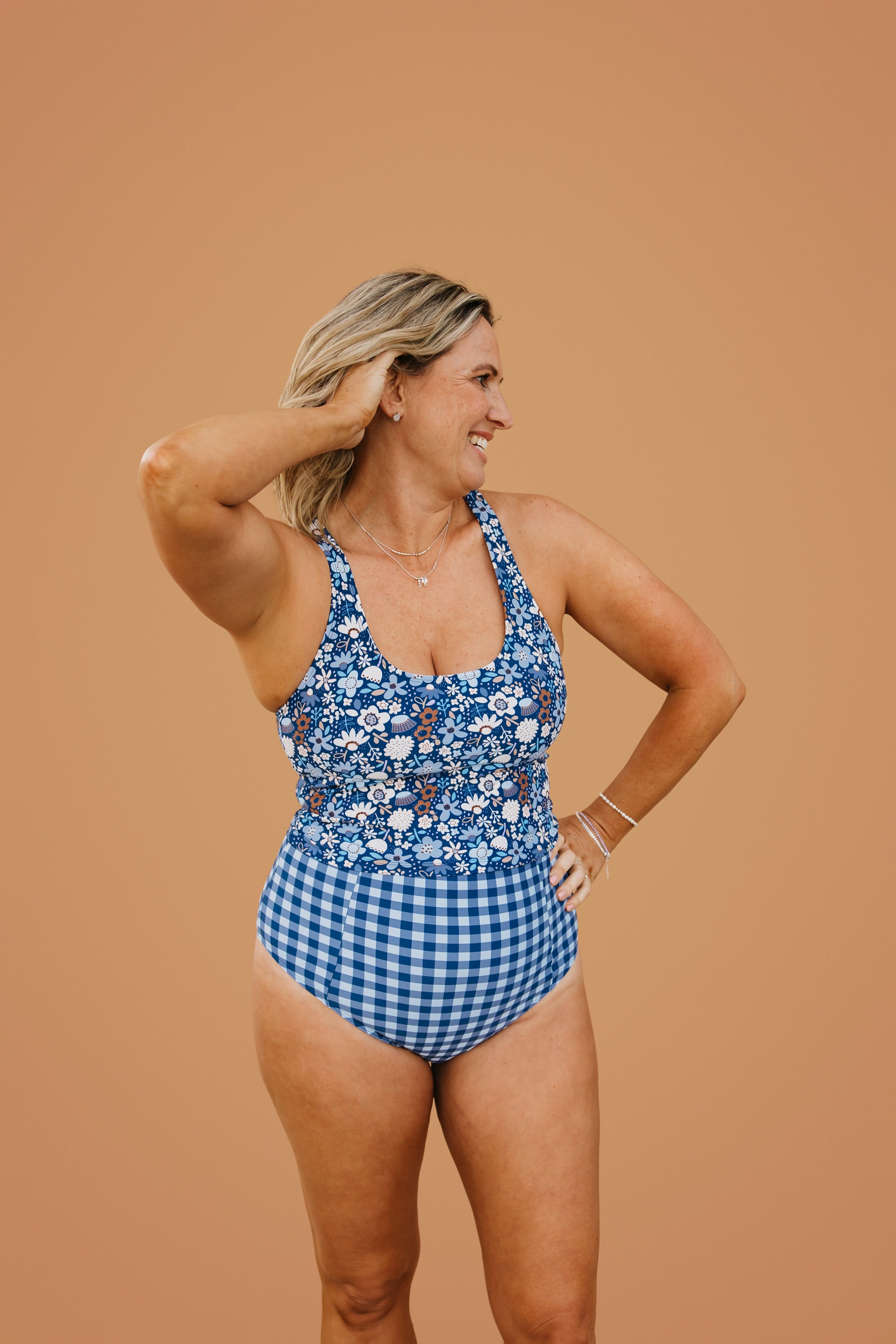 PRE-ORDER: Racer Back Top Indigo Posy