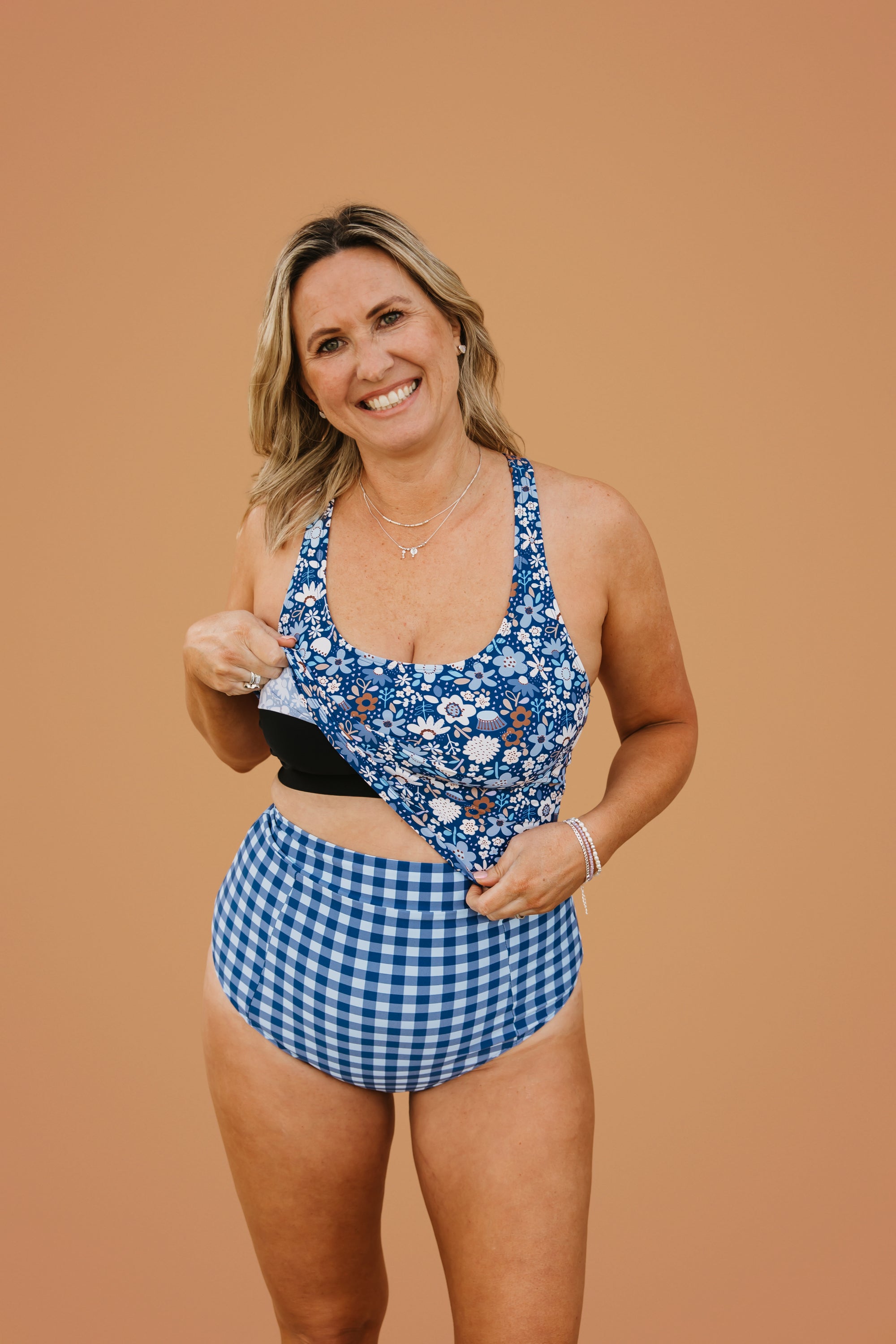 PRE-ORDER: Racer Back Top Indigo Posy