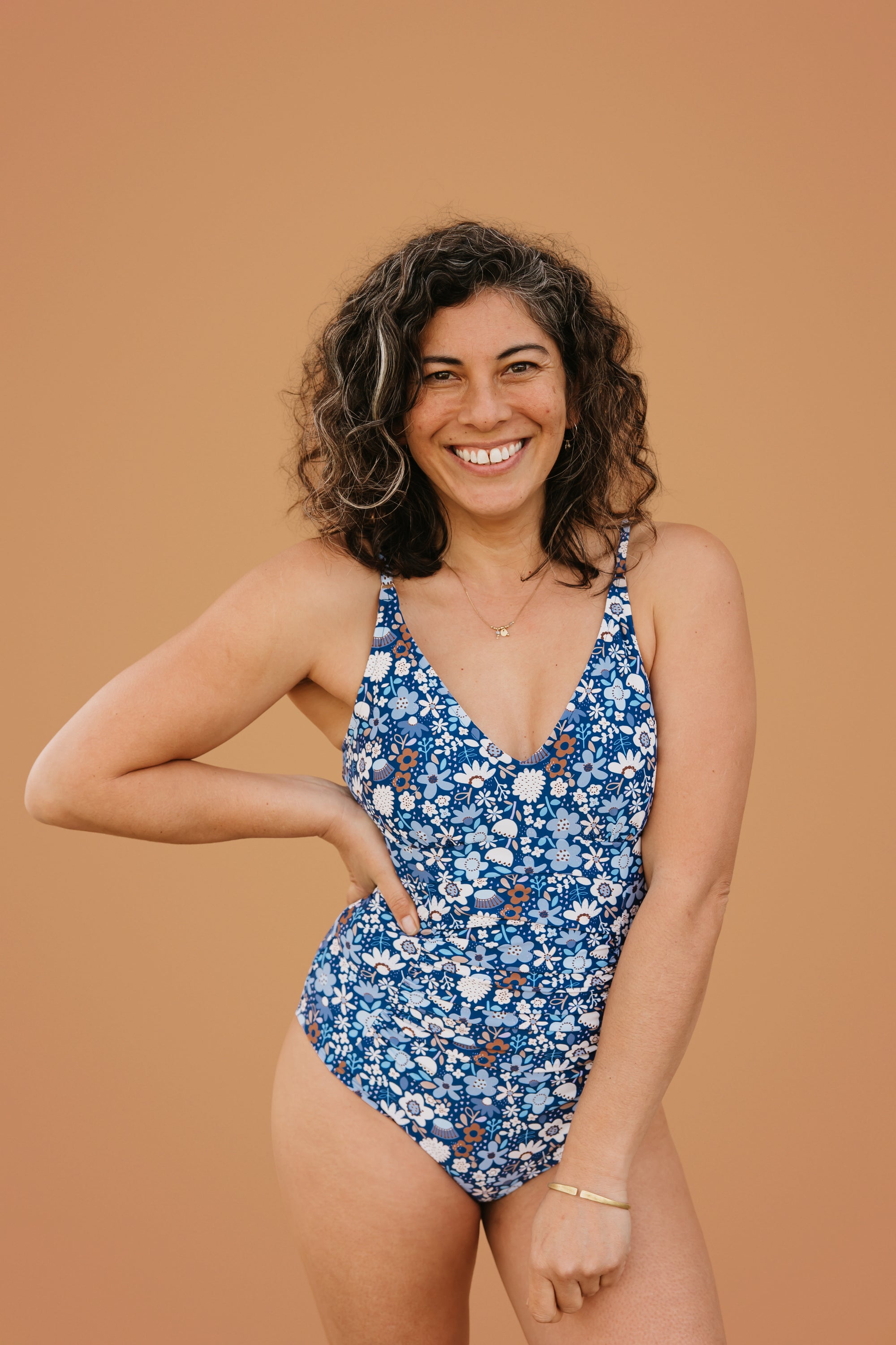 PRE-ORDER: Ruched One Piece Indigo Posy