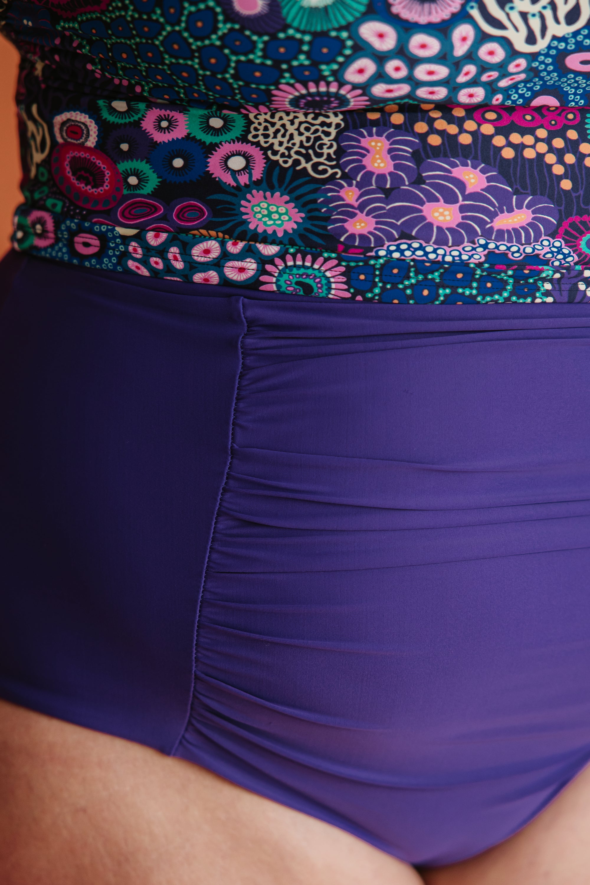 Ruched High Waisted Bottoms Amethyst