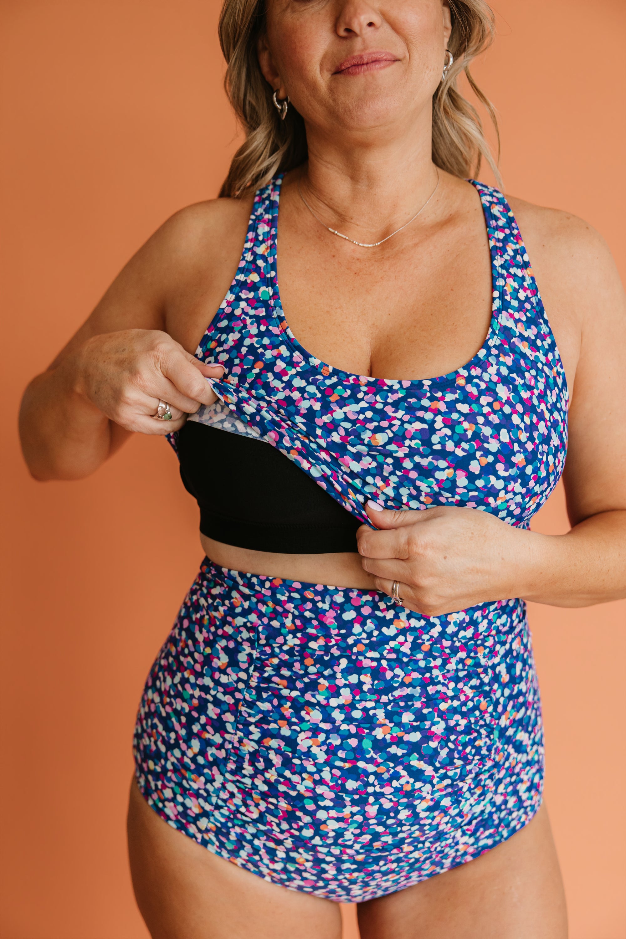 Racer Back Top Midnight Confetti