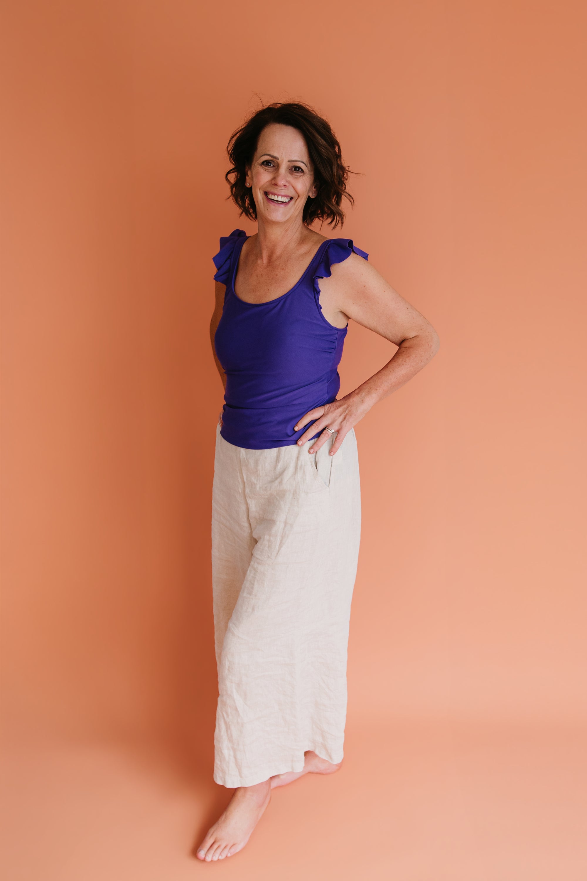 Frill Shoulder Tank Amethyst