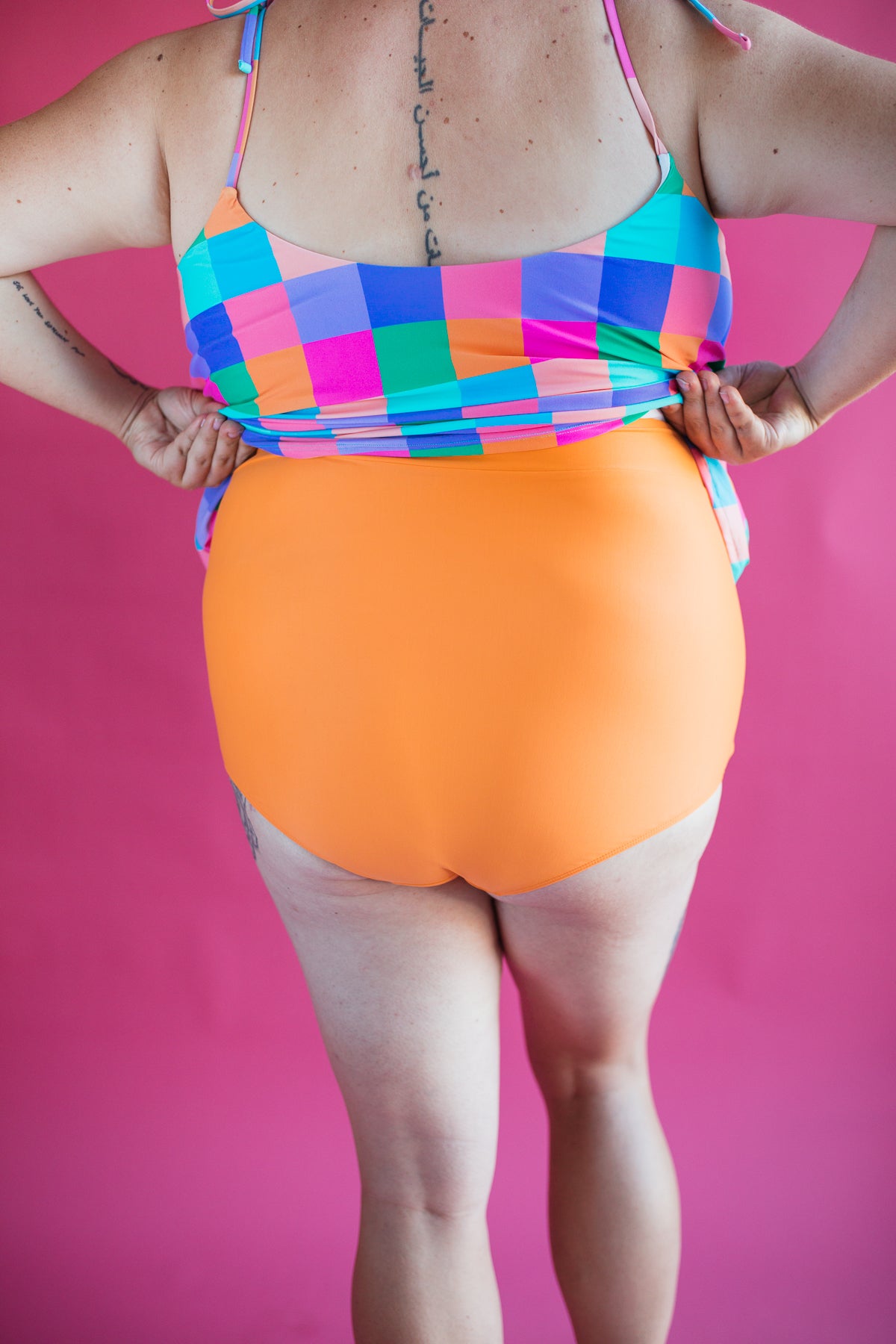 Ruched High Waisted Bottoms Apricot Crush