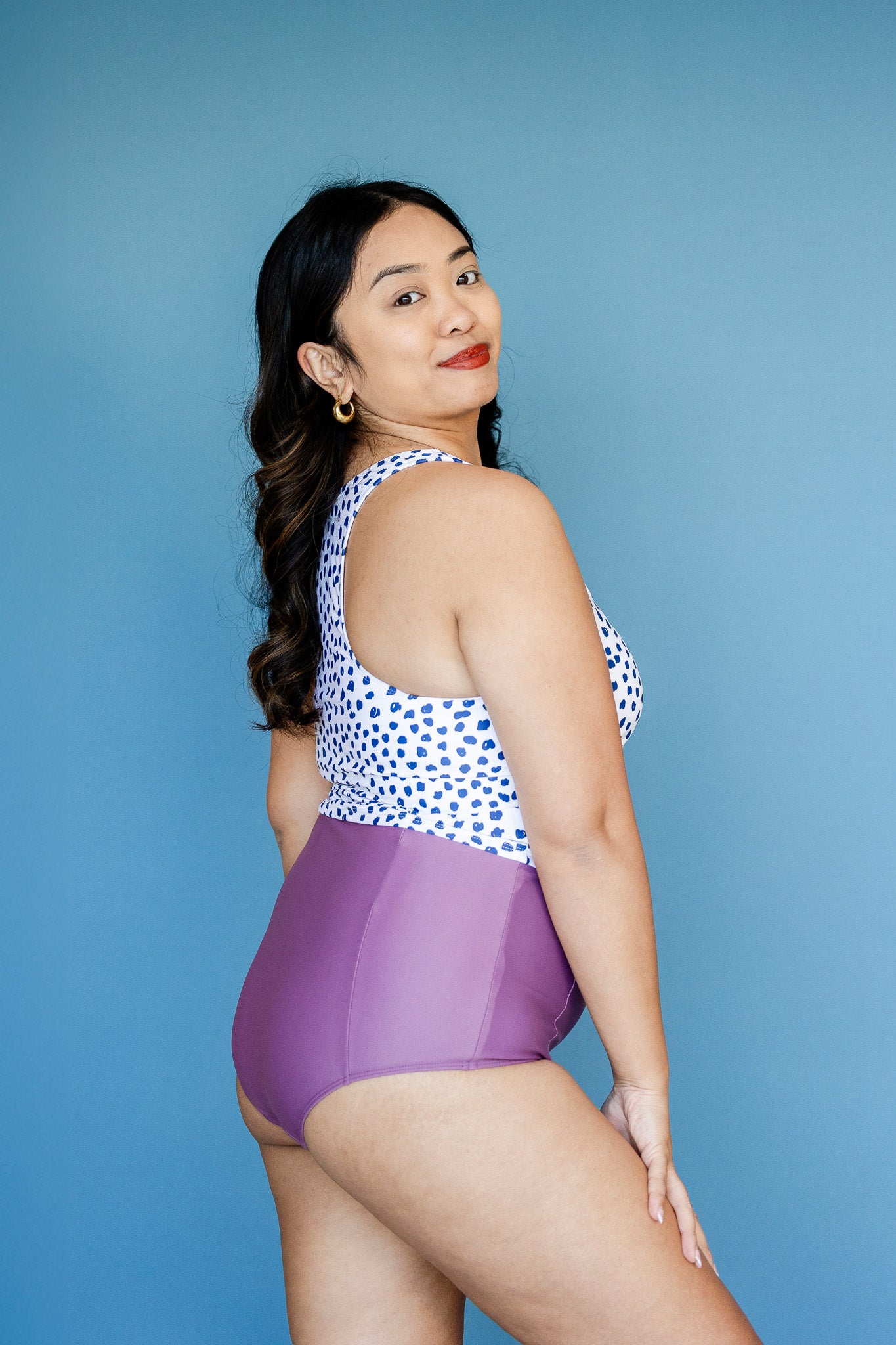 Racer Back Top Scribble Dots