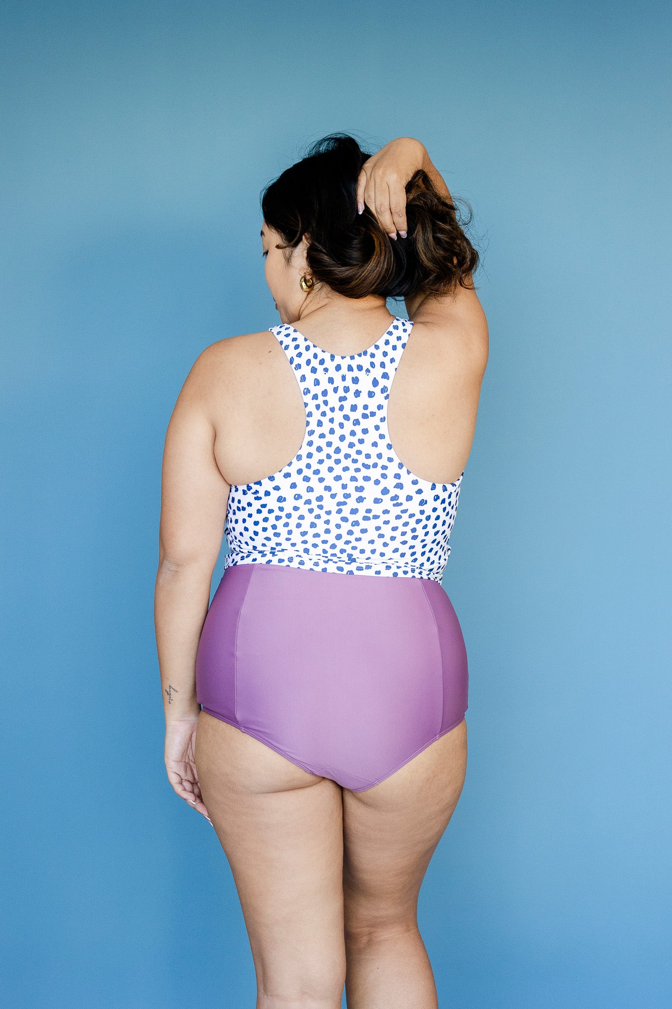 Racer Back Top Scribble Dots