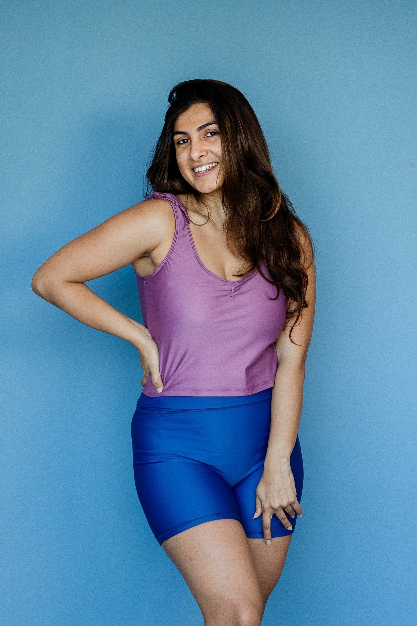 Shoulder Tie Top Grape