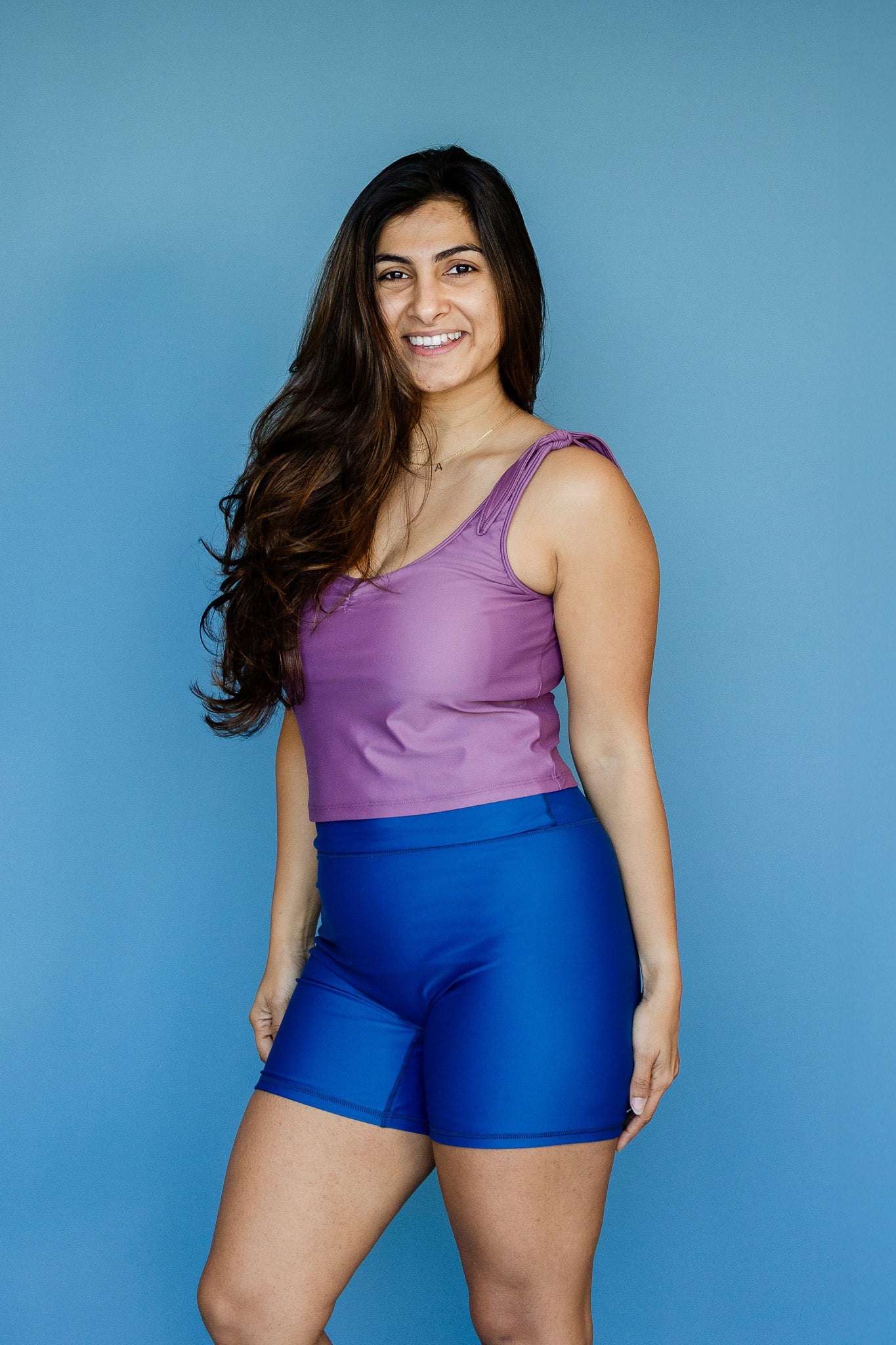 Shoulder Tie Top Grape
