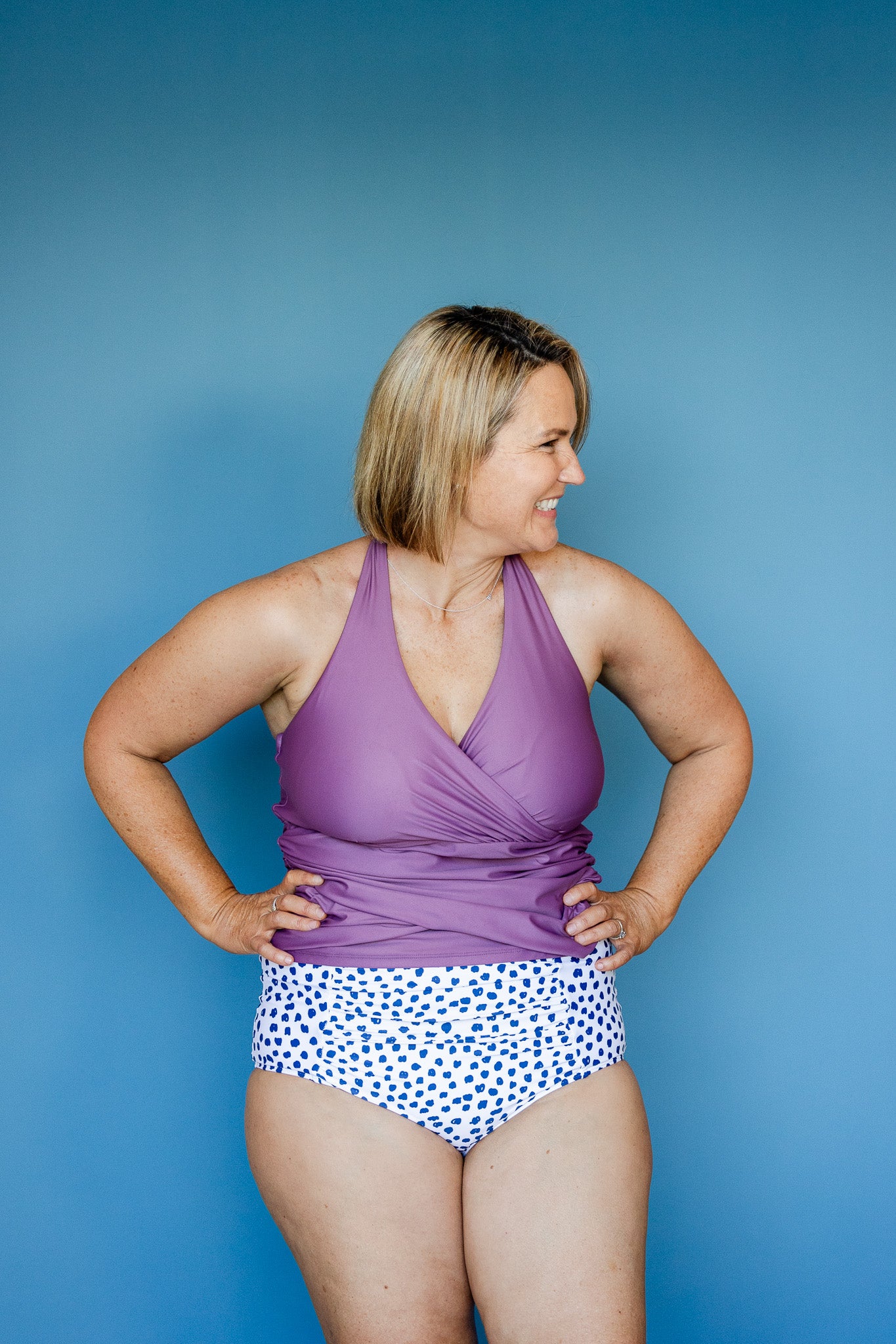 Criss-Cross Halter Top Grape