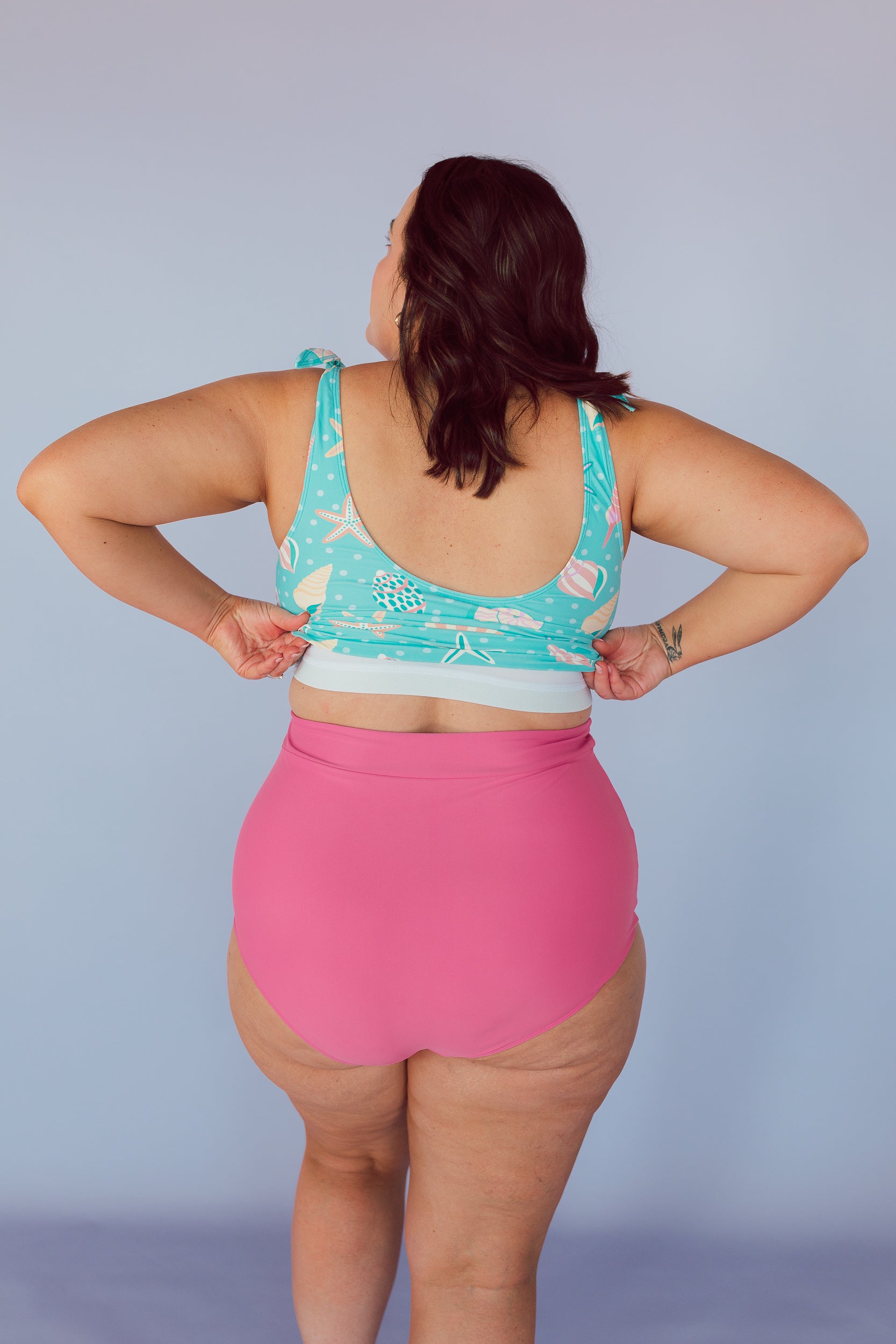 Ruched High Waisted Bottoms Bubblegum