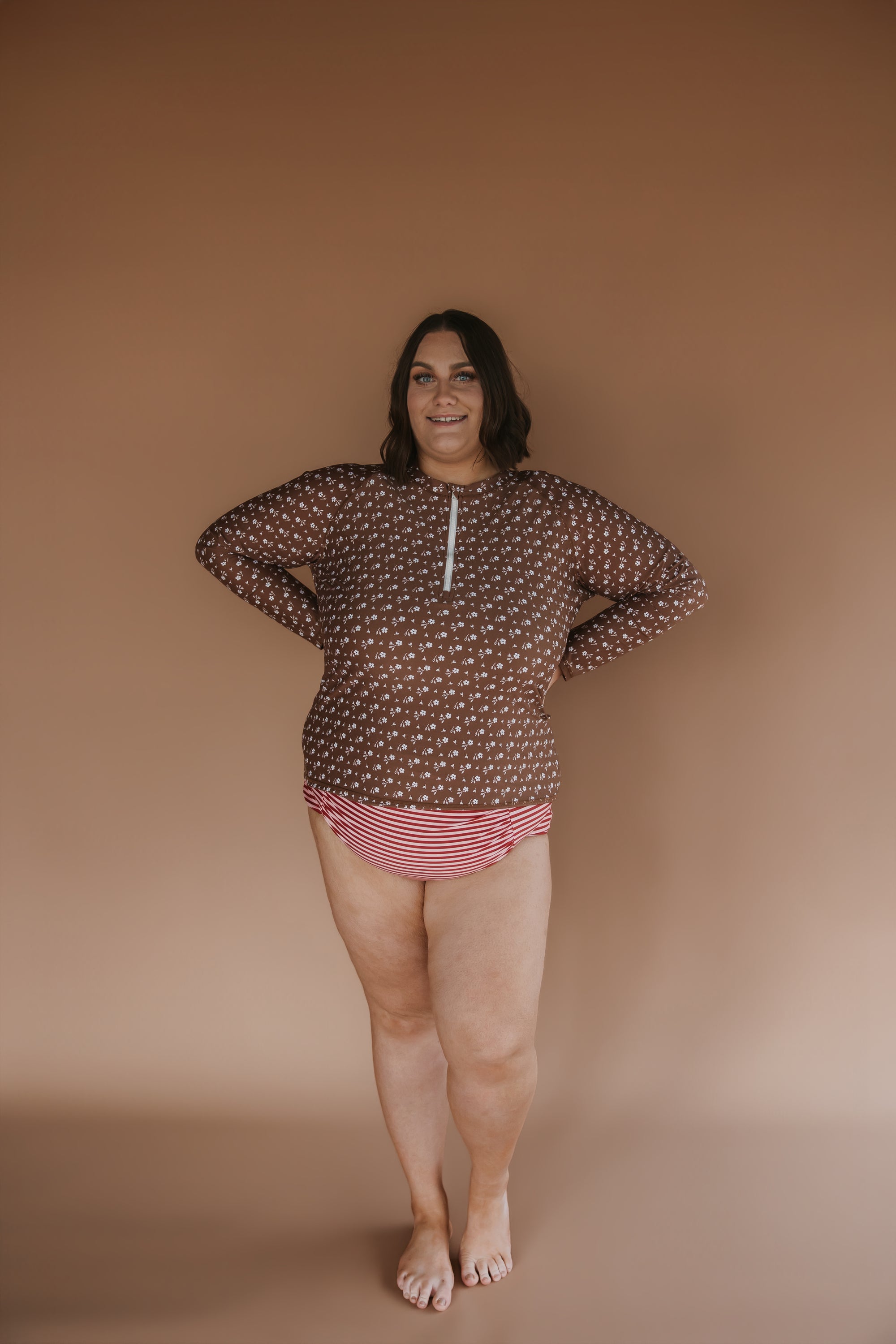 Ruched High Waisted Bottoms Candy Stripe