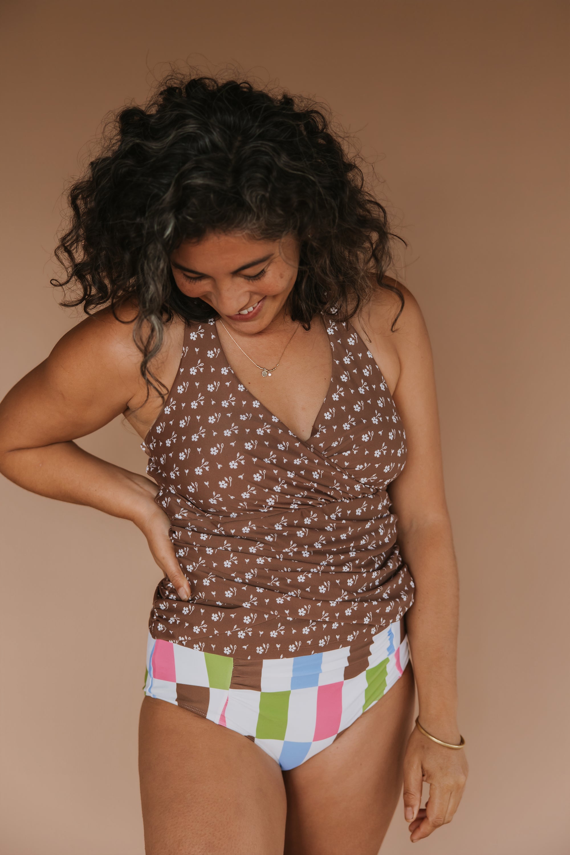 Criss-Cross Halter Top Cocoa Ditzy