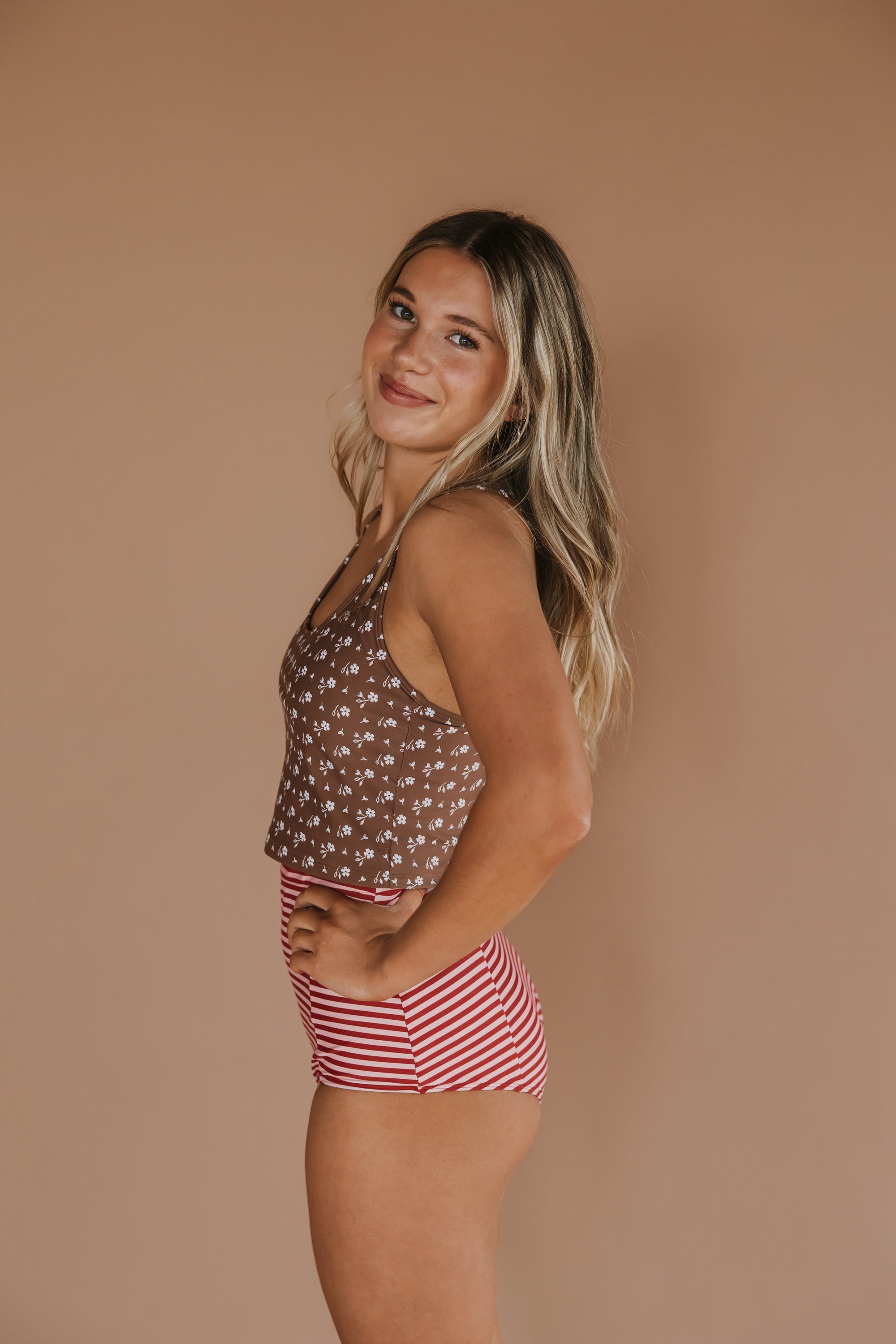 Racer Back Top Cocoa Ditzy
