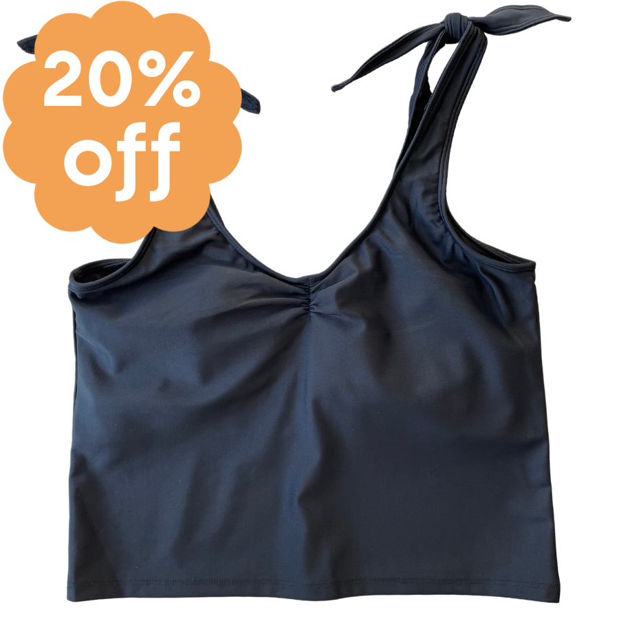 Shoulder Tie Top Black