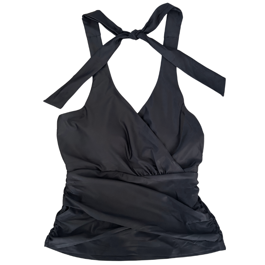 Criss-Cross Halter Top Black