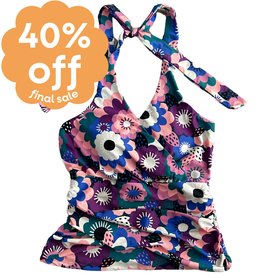 Last Pieces - Criss-Cross Halter Top Dusk Flora