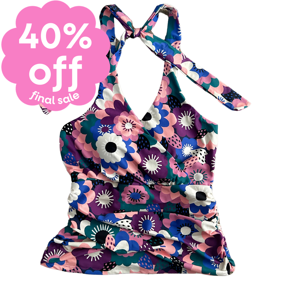 Last Pieces - Criss-Cross Halter Top Dusk Flora