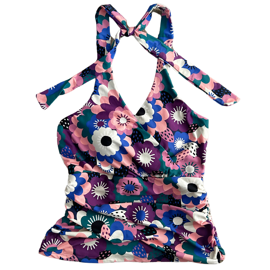 Last Pieces - Criss-Cross Halter Top Dusk Flora