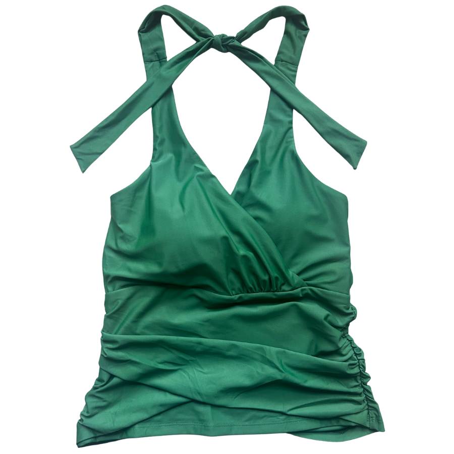 Criss-Cross Halter Top Forest