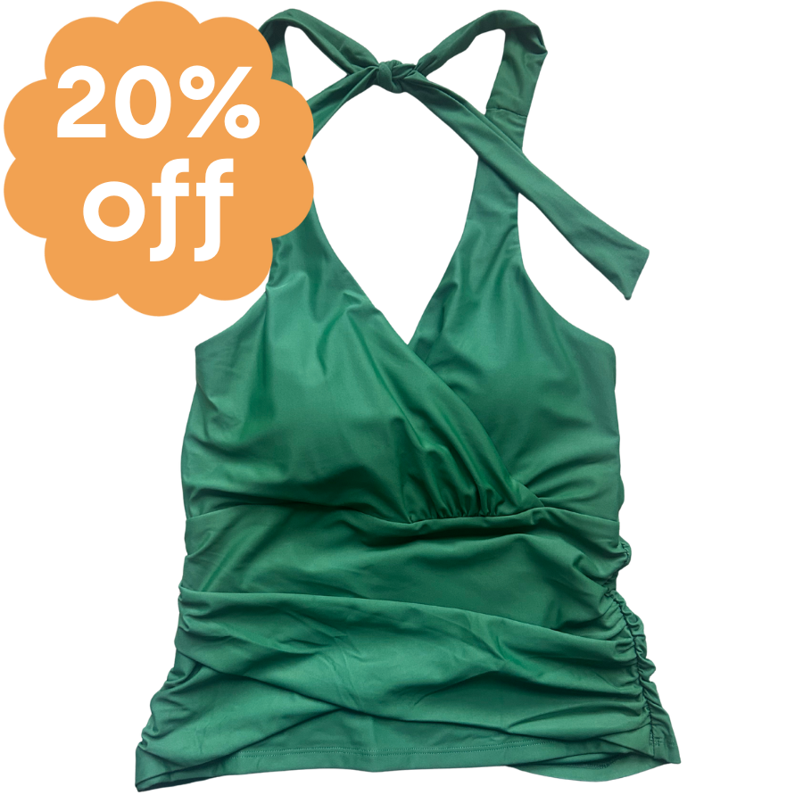 Criss-Cross Halter Top Forest
