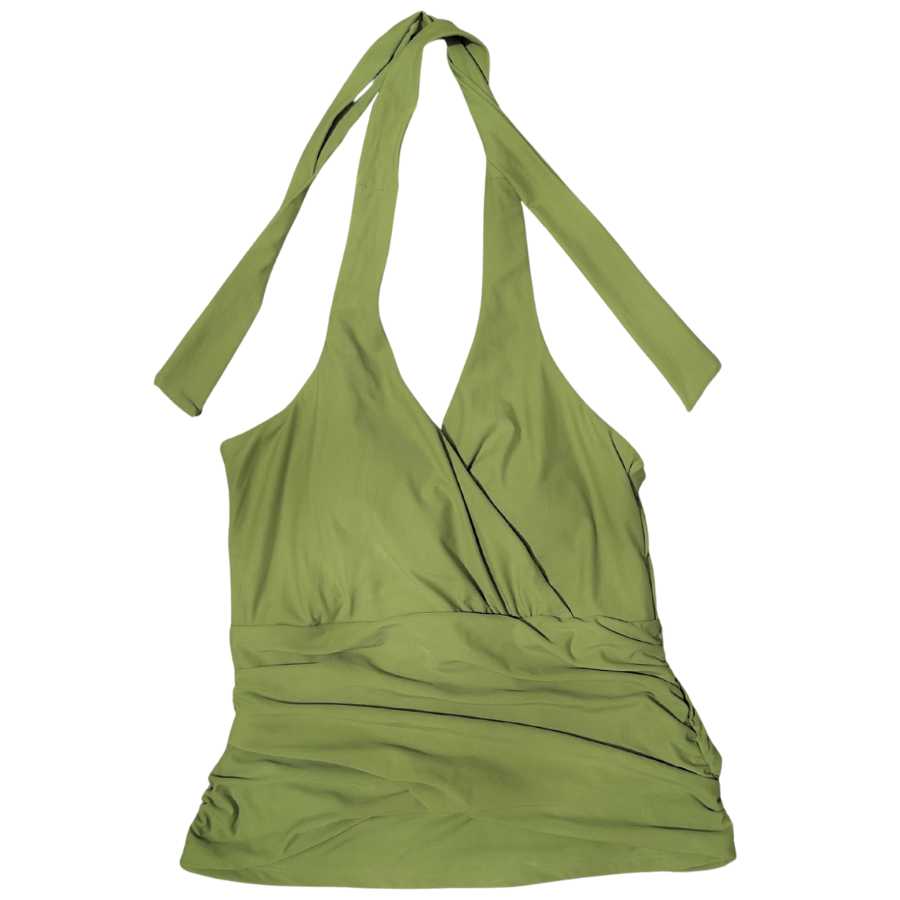 Criss-Cross Halter Top Olive