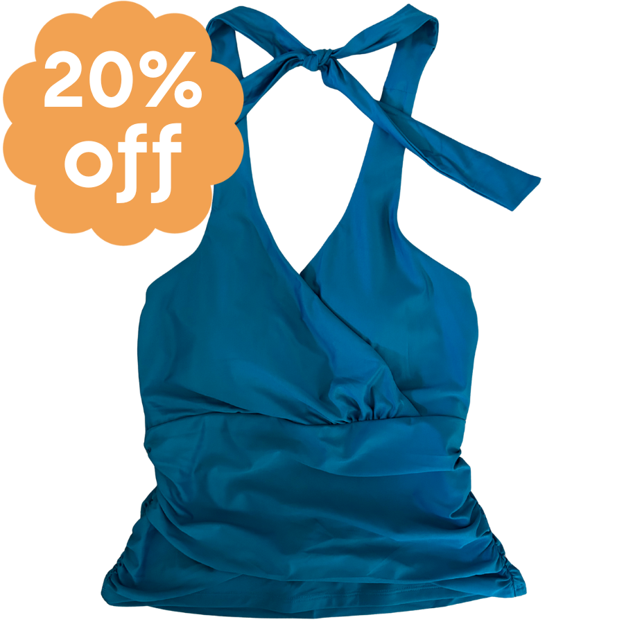 Criss-Cross Halter Top Peacock