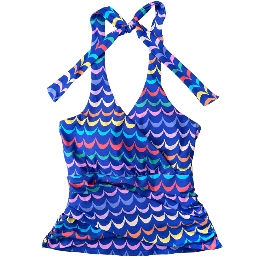 Criss-Cross Halter Top Tranquil Seas